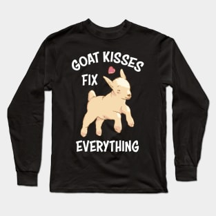 Spread Love and Laughter with Our Goat Kisses Fix Everything Long Sleeve T-Shirt